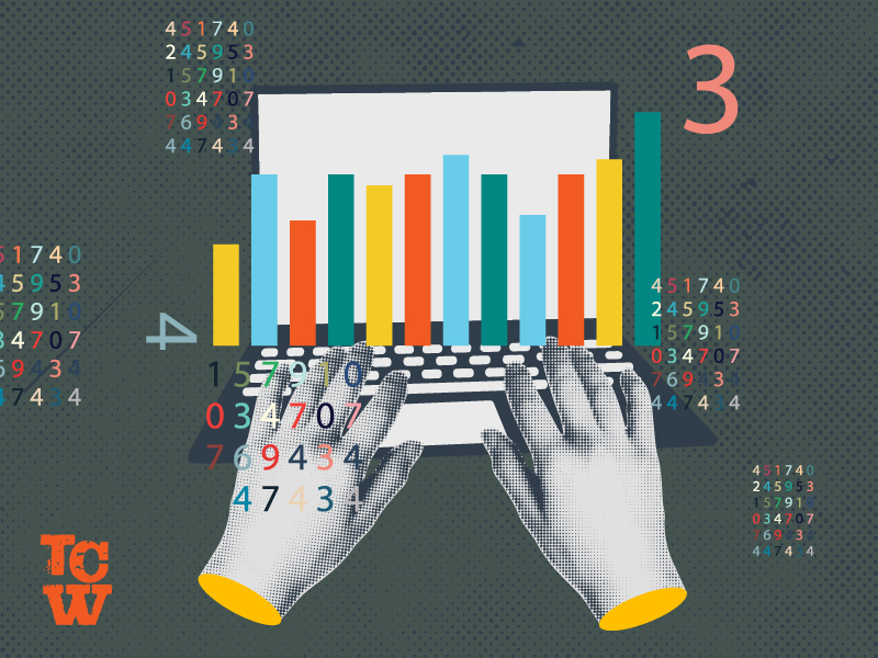 person typing away at a voter file