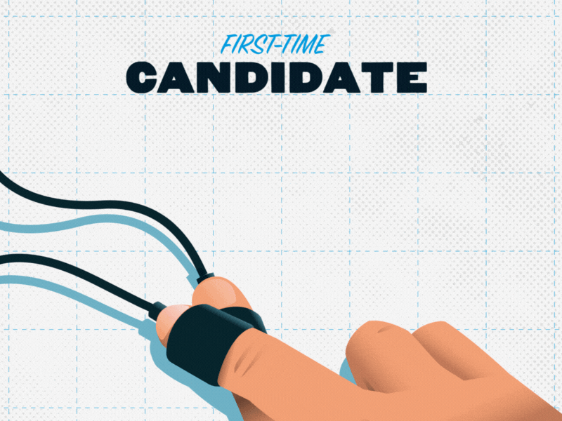 lie detector test labelled 'first time candidate'