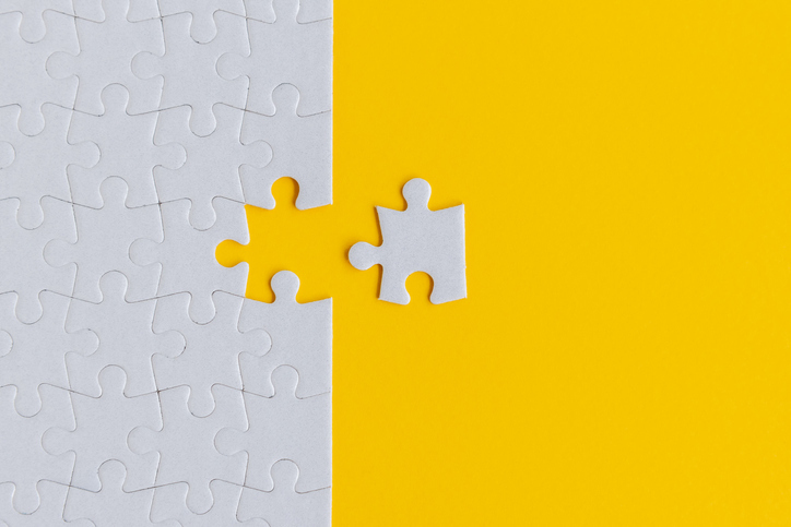 Membership communications Jigsaw Puzzle on Yellow Background Representing Membership Communications
