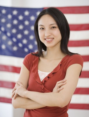 girl and flag