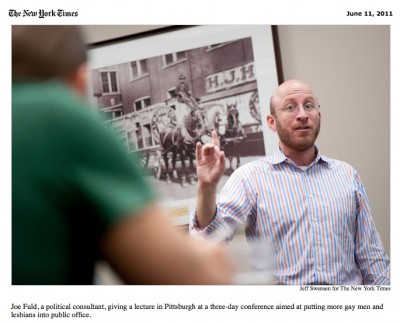 New York Times article featuring Joe Fuld and LGBT candidate training