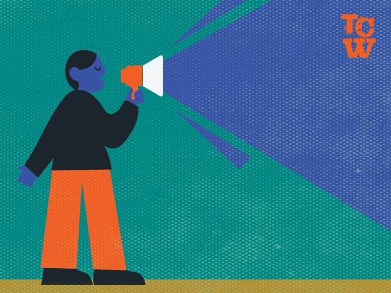 An icon of a person using a megaphone similar to the graphic of this post