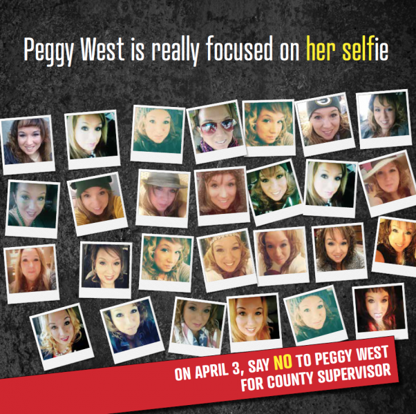 Direct Mail for Independent Expenditures Independent Direct mail piece 15 selfies of the candidate Peggy West