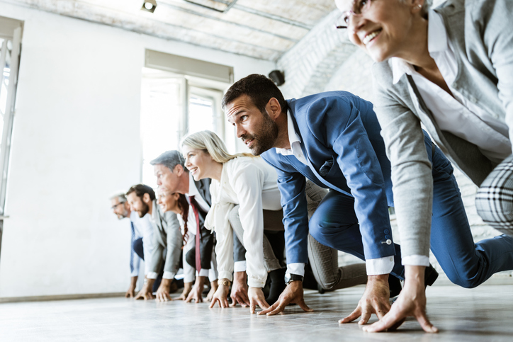 People in suits in runner's position