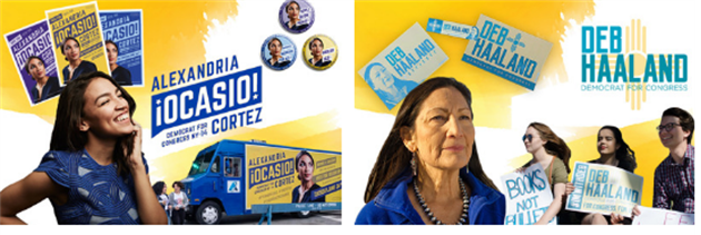 Campaign Logos AOC and Deb Haaland