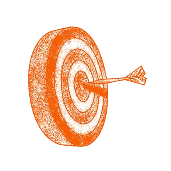 Target training or skill development icon with bullseye and dart