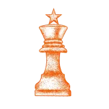 Political consulting strategy icon represented by a chess queen with star
