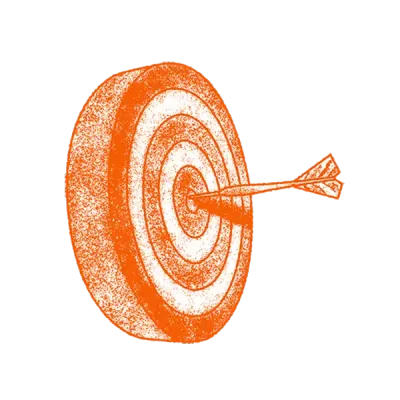 Target training or skill development icon with bullseye and dart