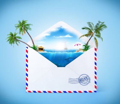 tropical island envelope