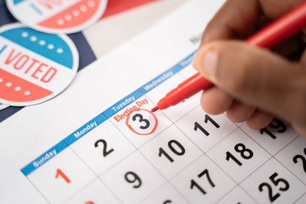 election day on a calendar:  - After the election