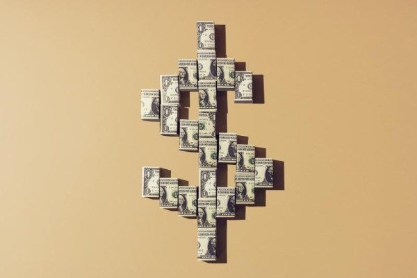 money symbol made out of money